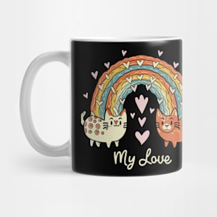 My Rainbow Cat is My Valentine Mug